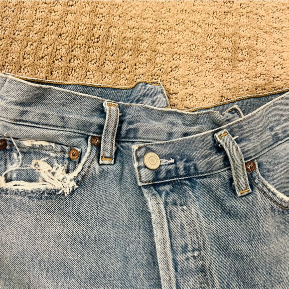 AGOLDE Criss Cross Upsized Denim Shorts - Picture 5 of 7